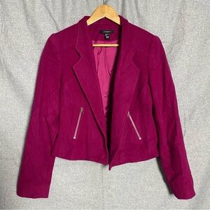 Louben Dark Fuchsia Wool and Cashmere Jacket with zipper pockets Size 4